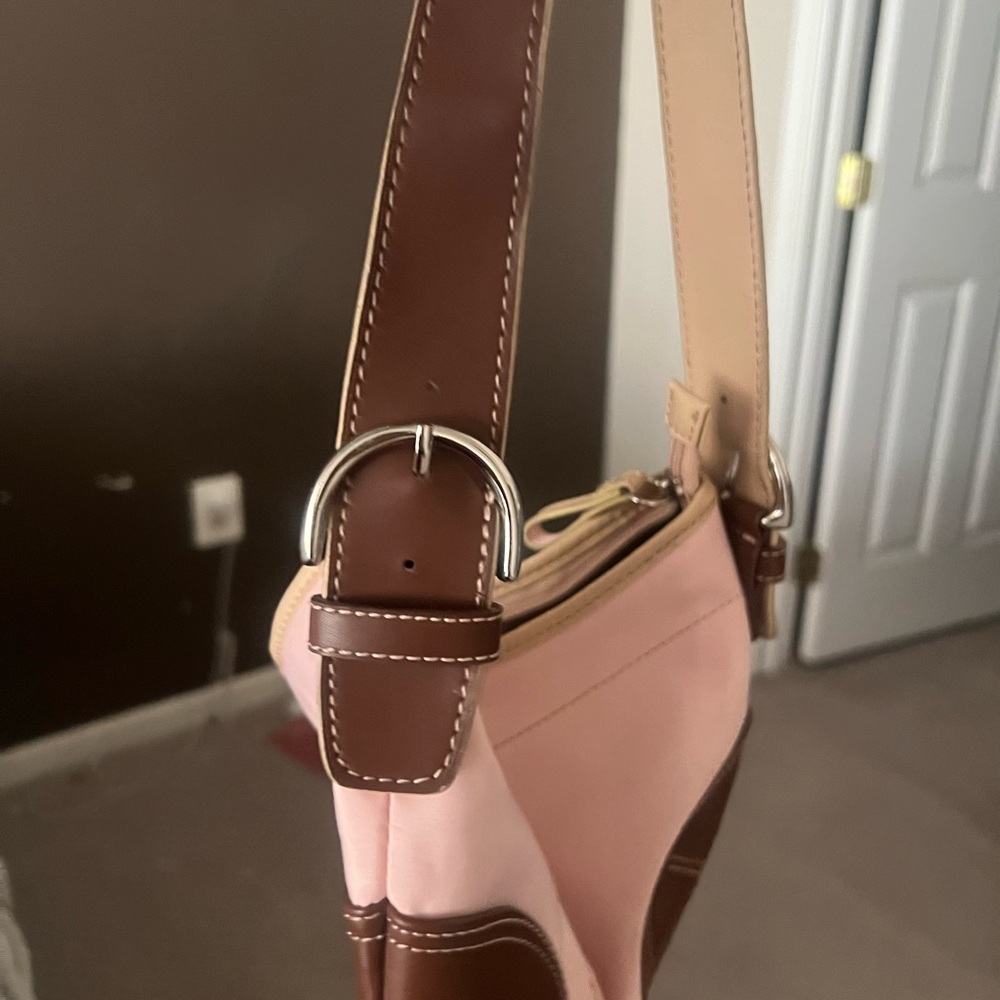 Pink and Brown Women's Shoulder Bag - Picture 3 of 5